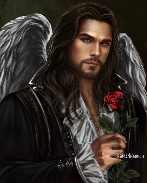 Vale And Lilith, Vale And Lilith Six Scorched Roses, Crown Of Nyaxia, Lilith And Vale Fanart, Six Scorched Roses Fanart, Six Scorched Roses, Male Angels, Character Inspiration Male, Night Vale