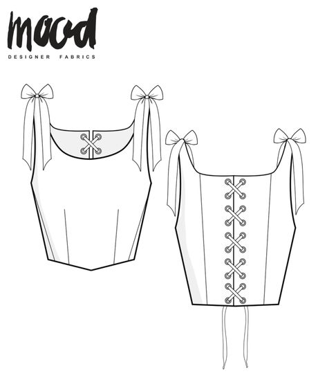 The Spearmint Corset - Free Sewing Pattern - Mood Sewciety Mood Designer Fabrics Patterns, Free Corset Top Pattern Pdf, Winter Jacket Pattern Sewing, Bodice Sewing Pattern Free, Pirate Sewing Pattern, Free Gown Pattern, Corset Top Diy Free Pattern, Mood Sewciety Free Patterns Dress, Mood Fabrics Free Pattern Top