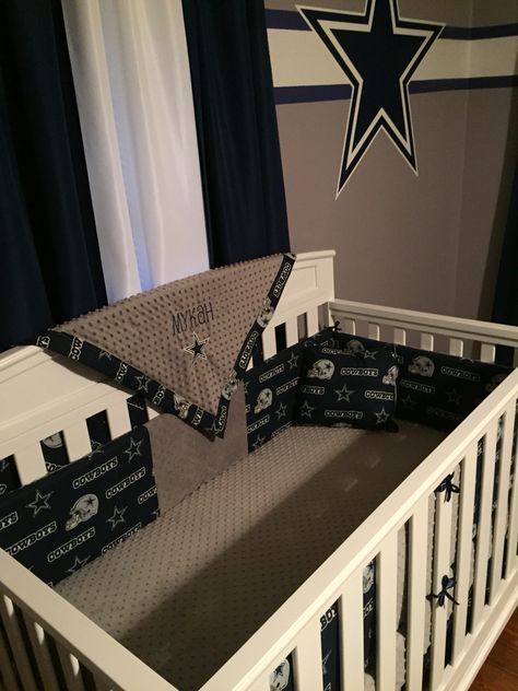 Dallas Cowboys Nursery Dallas Cowboys Nursery, Boy Nursery Sports, Dallas Cowboys Baby Shower, Cowboy Room, Cowboy Nursery, Cowboys Pictures, Dallas Cowboys Pictures, Dallas Cowboys Baby, Baby Boy Ideas