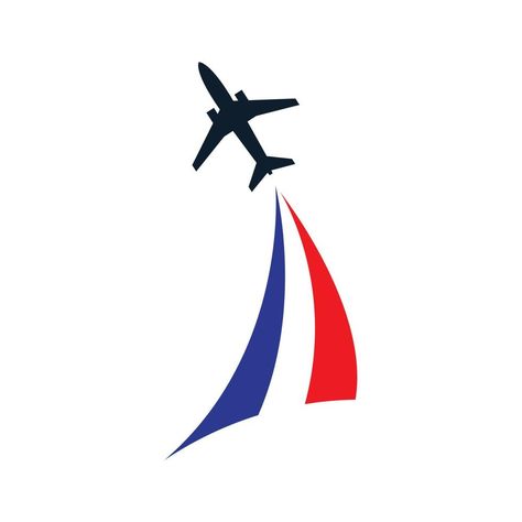 airplane silhouette with french flag  logo vector icon design Airplane Logo Design, Airplane Logo, European Flags, Airplane Silhouette, French Flag, Flag Logo, Logo Banners, Cityscape Photos, Heart With Arrow