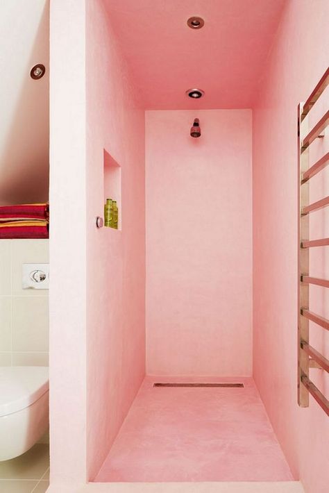 Topology Interiors | Forget Tiles - Here's How To Do Tadelakt Plaster | Tadelakt Bathroom, Room Ideas Pink, Shower Sizes, Steel Frame House, British Home, Bad Inspiration, Bathroom Design Ideas, Unique Bathroom, Big Bathrooms