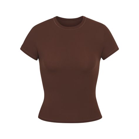 Brown Tshirt, Basic Shirts, Wardrobe Basics, Cocoa, Shirts Tops, Colorful Shirts, Lounge Wear, Tops & Tees, Womens Tops