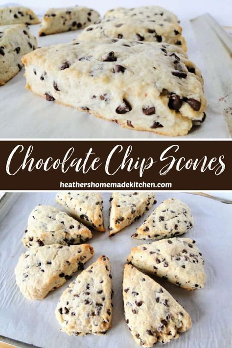 Choc Chip Scones Recipe Easy, Chocolate Chunk Scones Recipe, Scone Recipes Chocolate Chip, Chocolate Chip Biscuits Recipes, Easy Chocolate Chip Scones, Chocolate Chips Scones, Recipes With Mini Chocolate Chips, Baking With Chocolate Chips, Mini Chocolate Chip Recipes