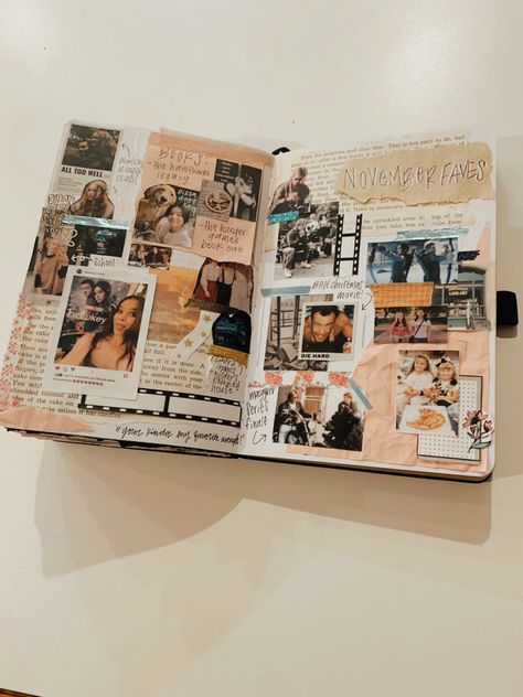 Scrapbook Ideas For Polaroid Pictures, Diary Ideas With Photos, Scrapbook Ideas Year In Review, Scrapbook About Yourself, Scrapbook For Mom Ideas, Scrapbook Journal Pictures, Picture Scrapbook Ideas Friends, Travel Scrapbook Aesthetic, Yearly Scrapbook Ideas