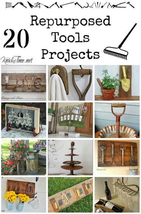 repurposed tools projects Repurposed Tools, Repurposed Junk, Tractor Implements, Upcycle Repurpose, Diy Rustic Decor, Farm Tools, Repurposed Items, Recycled Projects, Upcycle Recycle