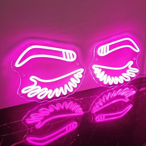 Eyebrow Eyelashes Neon Sign, LASH Brow Art Wall Decor LED Sign Light, Aesthetic Room Decor Beauty Salon Decor Light, for Bedroom Beauty Studio Bar Pub Barber Business Shops Office-20x8.2 Inch Neon Lashes, Light Aesthetic Room, Decor Beauty Salon, Light Aesthetic Room Decor, Medallion Wall Art, Brow Art, Led Wall Decor, Painted Wooden Signs, Photo Wall Decor