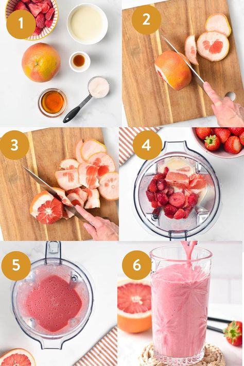 Grapefruit Breakfast Ideas, Grapefruit Smoothie Recipe, What To Do With Grapefruit, Grapefruit Snack, Pink Smoothie Recipe, Grapefruit Juice Recipe, Autoimmune Diet Recipes, Grapefruit Benefits, Grapefruit Smoothie