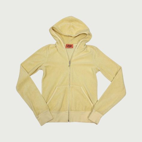 Juicy Zip Up Hoodie ⋆⁺ In light yellow. Classic... - Depop Yellow Zip Up Hoodie, Fits Inspo, Yellow Sweater, Clothing Ideas, Light Orange, Zip Up Hoodie, Light Yellow, Fitness Inspo, Juicy Couture