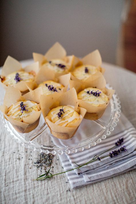 Lavender Muffins, Lavender Dessert, Lavender Cupcakes, Farm Recipes, Kitchen Witch Recipes, Lavender Recipes, Afternoon Tea Recipes, Tea Bread, Lemon Muffins