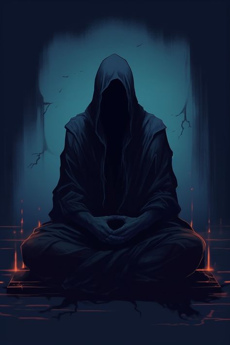 A dark ambient work depicting a monk meditating.
Dark textures, the sound of flowing water, the abstract sound of gongs flow slowly, inviting you to the inner world. Sith Meditation, Monk Meditation Art, Fantasy Meditation, Dark Meditation, Shadow Monk, Meditation Wallpaper, Dark Animation, Dark Father, Monk Meditation