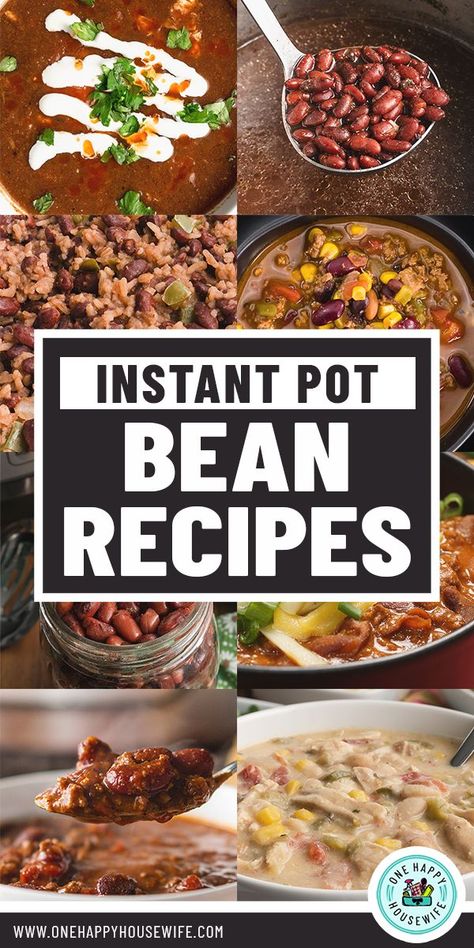 A delicious collection of Instant Pot Bean Recipes. Pressure cooker recipes using dry beans and canned beans. From chili to soup to plain beans, all these recipes are quick and easy! Plus, some delicious Honduran bean recipes are included! #instantpot #pressurecooker #beans #recipe #beans via @onehappyhousewife Instant Pot Bean Recipes, Instant Pot Beans Recipe, Recipes Pressure Cooker, Dry Beans Recipe, Honduran Recipes, Beef Recipe Instant Pot, Instant Pot Cookbook, Pre Cooked Chicken, Instant Pot Soup Recipes