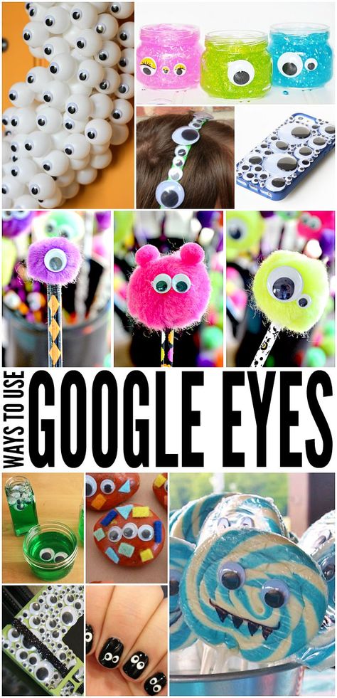 So many ways to use google eyes! These are such a cute kid's craft! Google Eye Crafts, Vision Board Words, Google Eyes, Craft Eyes, Painting And Drawing, Crafty Kids, Googly Eyes, Childrens Crafts