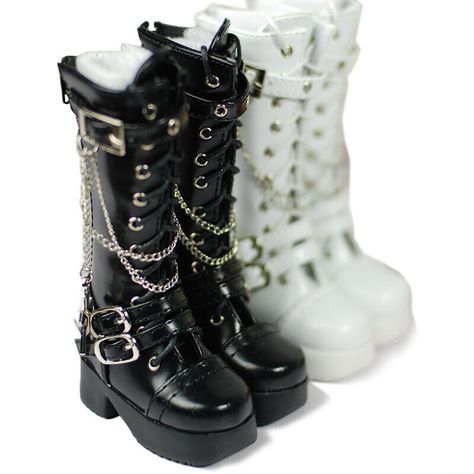 1/4 1/3 Uncle BJD Shoes PU Leather Military Boots Cross&Chain Deco AOD DZ Knight | eBay Gothis Boots, Boots With Chains Men, Knight Clothing, Ouji Shoes, Grunge Leather Boots With Spikes, Jester Shoes, Maverick Core, Knight Shoes, Black Boots Chains