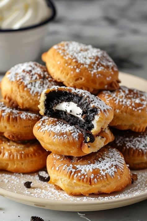 Bring a taste of the fair to your home with these air fryer Oreos! With just 3-ingredients, you can easily recreate this indulgent treat. Air Fryer Oreos, Oreo In Air Fryer, Oreo Air Fryer Recipe, Fried Oreos Recipe Air Fryer, Airfryer Fried Oreos, Air Fried Oreos With Crescent Rolls, Oreo Flavors, 3 Ingredient Recipes, Crescent Dough