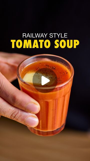 Your Food Lab on Instagram: "Railway Style Tomato Soup ab Ghar Par! If you’re missing some railway safar waala soup, you can now cook it home! ❤️

Which is your favourite travel food, let me know in the comments ❤️
.
.
#recipe #tomatosoup #sanjyotkeer #railwaystyletomatosoup #recipeoftheday" Your Food Lab, Tomato Soup Recipe Indian, Soup Recipes Indian, Indian Soup Recipes, Indian Tomato Soup, Quick Tomato Soup, Fresh Pasta Dough, Quick Soup Recipes, Veggie Meals