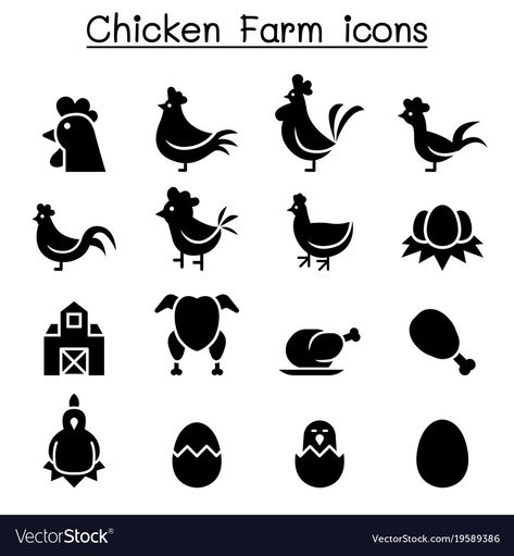 Chicken Icon, Egg Logo, Chicken Brands, Chicken Vector, Wings Icon, Chicken Logo, Chicken Illustration, Star Logo Design, Cartoon Chicken