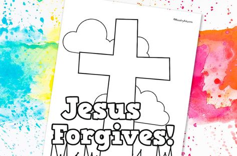 'Jesus Forgives' Printable • MinistryArk Forgiveness Craft, Jesus Forgives, Story Crafts, The Easter Story, God's Forgiveness, Children's Church Crafts, Bible Story Crafts, Bible Printables, God Forgives