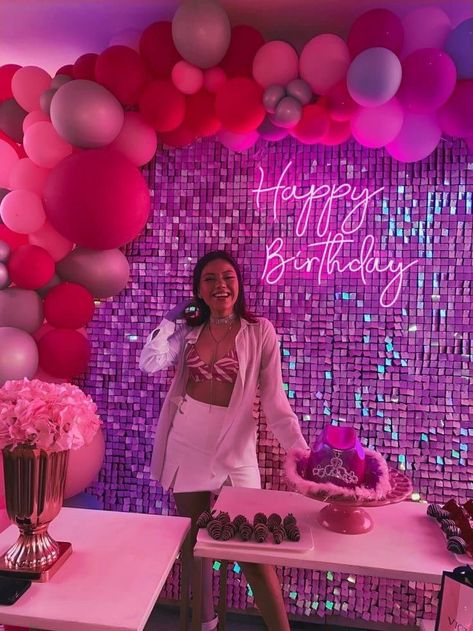 Theme Party Ideas For 18th Birthday, Cowgirl 15 Party Ideas, Birthday 21 Decorations, Sweet 16 Disco Cowgirl Party, Birthday Themes For 21st, 18th B Day Party Ideas, 21st Bday Party Decorations, 15 B Day Party Ideas, Birthday Party Pink Decorations