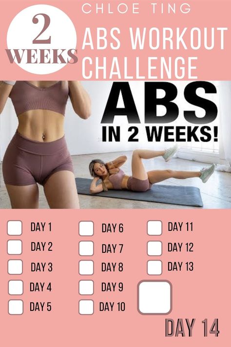 Hello, I've tried out the Chloe Ting 2 weeks abs challenge and I used this checklist to keep me motivated. I posted it every single day on my Instagram story and check marked the checklist after every workout. I hope this is helpful for you too and motivates you to just keep going. Click the link to see my personal results. Abs In 2 Weeks, Diet Vlog, July Workout, Abs Workout Program, Get Abs, Chloe Ting, Ab Workout Challenge, Workouts For Teens, All Body Workout