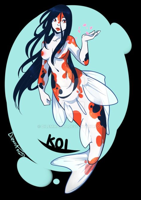 Koi Mermaid, Mermaid Sketch, Mermaid Artwork, Arte Grunge, Mermaid Drawings, Mermaid Pictures, Clownfish, Koi Carp, Mermaids And Mermen