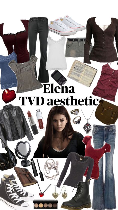 Elena Gilbert aesthetic #vampirediaries #tvdaesthetic #tvd Elena Gilbert Aesthetic, Elena Gilbert Style, Gilbert Aesthetic, Vampire Diaries Outfits, Cottagecore Outfits, Downtown Outfits, Tv Show Outfits, 2000s Fashion Outfits, Fantasias Halloween