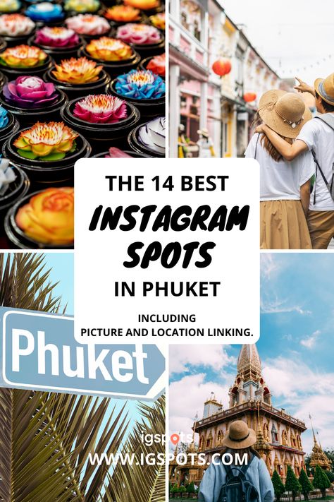 We show you the 14 most popular Instagram photo locations for your vacation in Phuket, Thailand. Including picture and location links. Instagram Spots Phuket, Instagram Locations Phuket, Photo Spots Phuket, Photo Locations Phuket, Instagrammable places Phuket, Instagram Locations Phuket, Instagram worthy spots Phuket, Insta worthy locations Phuket, Ultimate Instagram Guide Phuket, Instagram Photo Guide Phuket. Phuket Thailand Bucket List, Most Instagrammable Places In Thailand, Old Town Phuket Photo Ideas, Phuket Must See, What To Do In Phuket, Phuket Instagram Photos, Phuket Picture Ideas, Phuket Instagram Spots, Phuket Photo Ideas