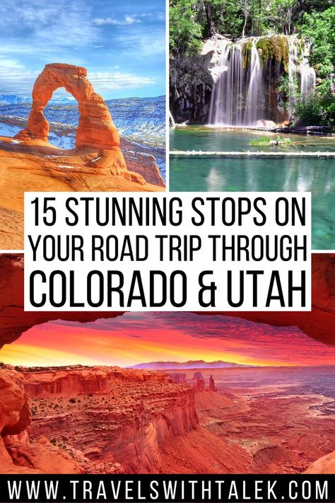 15 Stunning Stops on a Road Trip Through Colorado and Utah + Secret Expert Tips Utah Colorado Road Trip, Colorado Roadtrip, Road Trip Colorado, Colorado Utah Wyoming Road Trip, Colorado Utah Arizona Road Trip, Utah Trip Itinerary, Colorado Road Trip, Road Trip To Utah, Utah Road Trip Itinerary