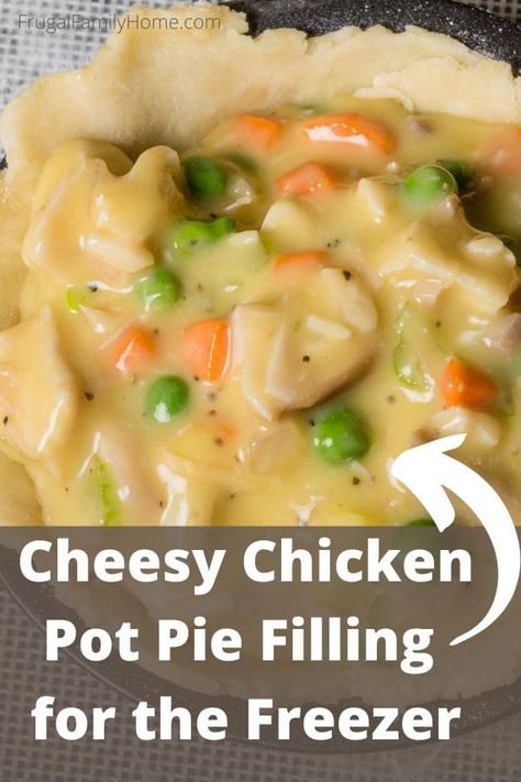 Individual Chicken Pot Pies Freezer, How To Freeze Chicken Pot Pie, Freezer Friendly Chicken Pot Pie, Chicken Pot Pie For Freezer, Freezing Chicken Pot Pie, Chicken Pot Pie Recipe To Freeze, Freezable Chicken Pot Pie, Frozen Chicken Pot Pie Freezer Meals, Chicken Pot Pie To Freeze