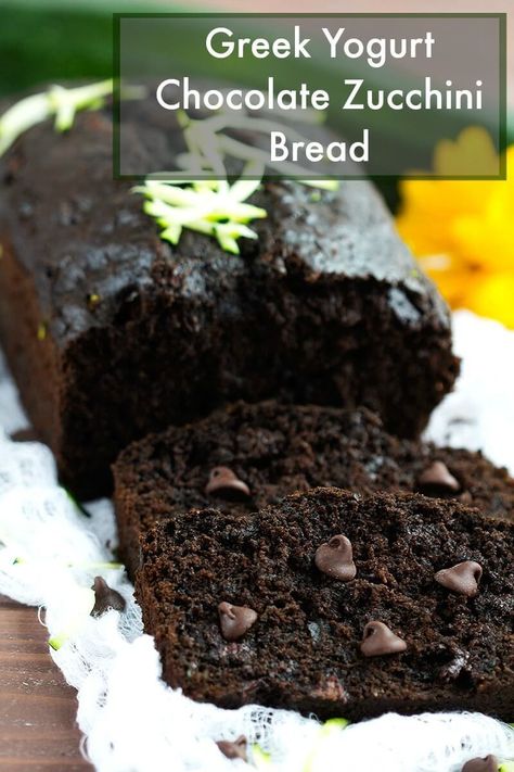 Healthy Chocolate Zucchini Bread, Greek Yogurt Chocolate, Yogurt Chocolate, Yogurt Bread, Zucchini Bread Healthy, Chocolate Zucchini Muffins, Zucchini Brownies, Chocolate Zucchini Bread, Nice Recipes