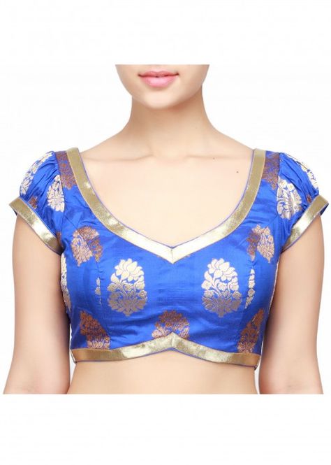 Blue blouse featuring in lurex piping and puff sleeve only on Kalki Light Pink Saree, Snake Dance, Basic Blouse Designs, Boat Neck Blouse Design, Saree Blouse Neck Designs, Sari Blouse Designs, New Blouse Designs, Blouse Designs Indian, Ladies Blouse Designs