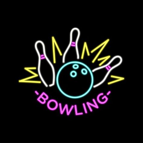 Neon Bowling, Neon Logo, Bowling, Vector Art, Vector Free, Royalty Free, Neon Signs, For Free, Neon