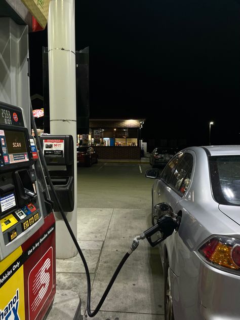 #aesthetic #car #gas #gasstation #night Stolen Car Aesthetic, Gas Station Format, Getting Gas Aesthetic, Gas Station Car Pics, Low Gas In Car At Night, Pumping Gas Aesthetic, Gas Format For Client, Car At Gas Station At Night, Out Of Gas In My Car