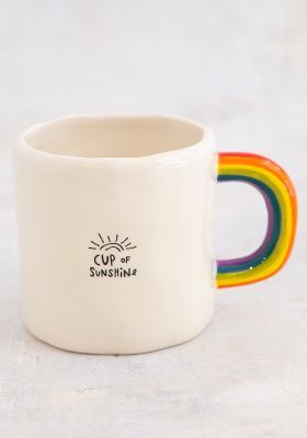 Cup Of Sunshine Rainbow Mug Cup Of Sunshine, Diy Keramik, Rainbow Mug, Pottery Painting Designs, Keramik Design, Tassen Design, Painted Mugs, Hand Molding, Diy Pottery