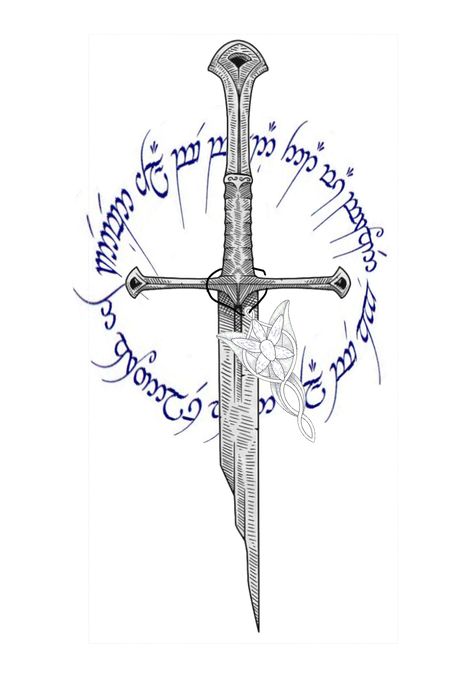 Lotr Anduril Tattoo, Harry Potter Cover Up Tattoo, The Hobbit Tattoo Ideas, Aragorn Tattoo, Narsil Tattoo, Atla Tattoo, Hobbit Tattoo, Lotr Tattoo, Left Arm Tattoos