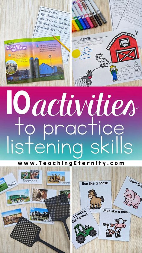 Ell Listening Activities, English Second Language Teaching, Listening And Speaking Activities Ideas, Eld Activities Kindergarten, Listening And Spoken Language Activities, English Second Language Activities, Teaching English As A Second Language, English Language Development Activities, Eld Activities