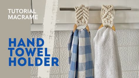 Diy Towel Holder, Macrame Towel Holder, Towel Holder Diy, Watch Diy, Diy Towels, Hand Towel Holder, Trendy Shoulder Bag, Macrame Bag, Macrame Tutorial