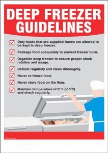 Deep Freezer Guidelines Industrial Safety Posters, Kitchen Safety Tips, Food Safety Posters, Food Safety And Sanitation, Food Safety Training, Kitchen Hygiene, Deep Freezer, Food Safety Tips, Safety Poster