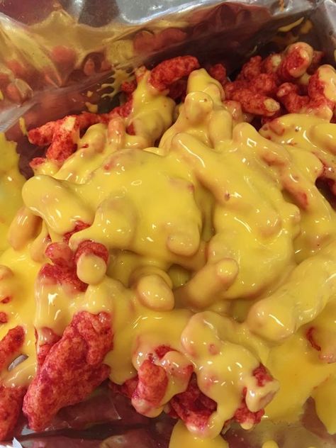 Hot Cheetos with cheese Cheetos With Cheese, Hot Cheetos With Cheese, Cheetos Recipes, Craving Food, Mexican Desserts, Hot Cheetos, Sleepover Food, Junk Food Snacks, Lunchbox Ideas