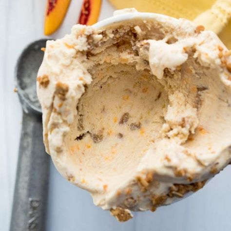 Rum And Raisin Ice Cream, Ice Cream Recipe No Churn, Dairy Free Ice Cream Recipe, Carrot Cake Ice Cream, Vegan Sweetened Condensed Milk, Rum And Raisin, Rum Raisin Ice Cream, Peach Ice Cream Recipe, Homemade Peach Ice Cream