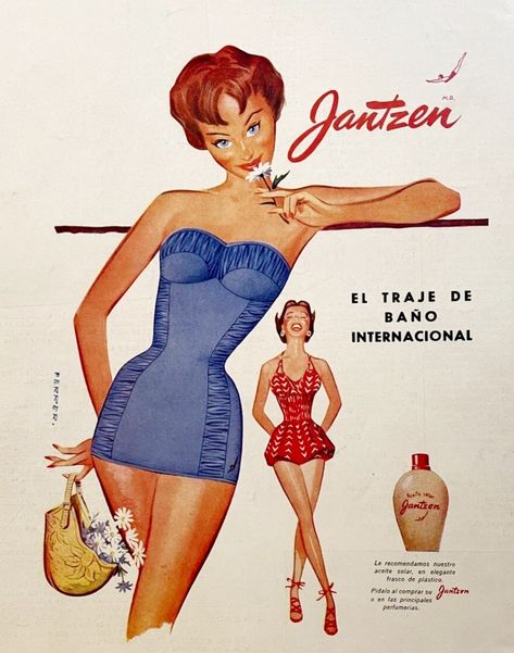 Jantzen 1955 Jantzen Swimwear Men, 50s Swimsuit Vintage, 1950s Swimsuit Bikinis, Vintage Swimsuit Photos, Jantzen Swimwear, Million Dollar Mermaid, Vintage Swimsuits, Vintage Swimwear, Model Poses