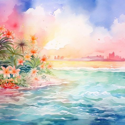 watercolor summer wallpaper Summer Prints Wallpaper, Summer Watercolor, Wallpaper Summer, Best Graphic Design, Images Design, Free Svgs, Wallpaper Iphone Summer, Iphone Wallpaper Images, Paper Background Texture