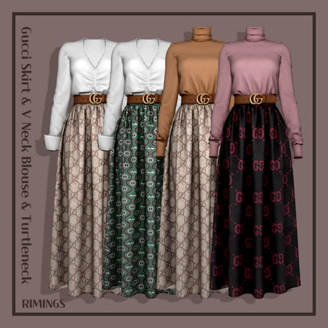 Sims 4 Grandparents Cc, Sims 4 Skirt, Sims 4 Cc Clothes, Gucci Skirt, Die Sims 4, The Sims 4 Pc, Rich Clothes, The Sims 4 Packs, Sims 4 Game Mods