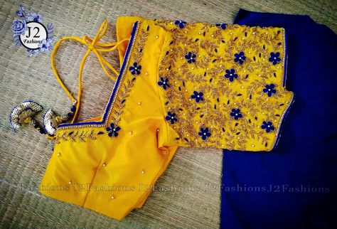 Lemon Yellow Blouse Design, Yellow Blouse Design Embroidery, Yellow Colour Blouse Designs, Yellow Work Blouse Designs, Yellow Maggam Work Blouses, Yellow Blouse Maggam Work, Lemon Yellow Blouse, Yellow Blouse Designs, Blouse Design Aari Work