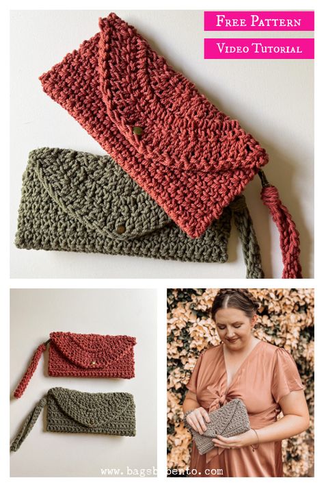 Crochet Clutch Pattern, Wristlet Patterns, Clutch Bag Pattern, Pouch Crochet, Crochet Wallet, Crochet Clutch Bags, Crochet Boho Bag, Clutch Pattern, Crochet Purse Pattern Free