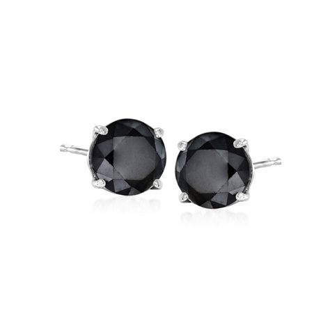 2.00 ct. t.w. Black Diamond Stud Earrings in 14kt White Gold Black Diamond Stud Earrings, White Diamond Jewelry, Stud Earrings Diamond, Black Diamond Earrings Studs, Black Diamond Studs, Diamond Jewelry Set, Diamond Birthstone, Swirl Earrings, Clutch Black