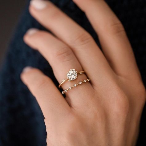 Diamond Distance Band, Gold Stacking Rings Wedding, Dream Wedding Ring, Dainty Wedding, Dainty Wedding Ring, Cute Engagement Rings, Future Engagement Rings, Couple Wedding Rings, Simple Engagement Rings