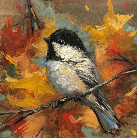 Krista Eaton Gallery of Original Fine Art Krista Eaton, Chickadee Art, Birds To Paint, Bird Painting Acrylic, Nature Fall, Chickadee Bird, Painting Birds, Bird Paintings, Chickadees