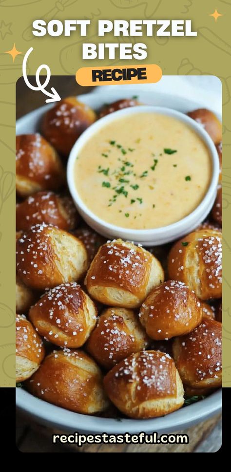 These homemade soft pretzel bites paired with creamy vegan cheese sauce are a delicious, plant-based snack perfect for game nights, appetizers, or cozy gatherings. With a golden, fluffy texture and the perfect balance of salty and cheesy, this recipe is sure to be a crowd-pleaser. #VeganPretzelBites #VeganCheeseSauce #HomemadePretzels #PlantBasedAppetizer #VeganSnacks #VeganCheese #EasyAppetizers Homemade Cheese Sauce For Pretzels, Cheese Sauce For Pretzels, Sauce For Pretzels, Vegan Pretzel Recipe, Homemade Soft Pretzel Bites, Vegan Cheese Sauce Recipe, Soft Pretzel Bites, Pretzel Bites Recipes, Homemade Cheese Sauce