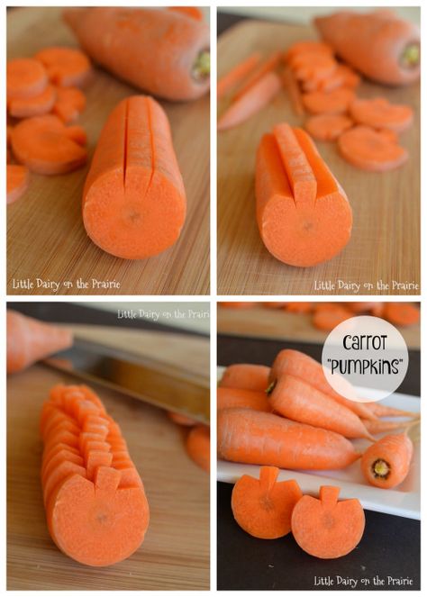 DIY Halloween Carrot Pumpkins This may be just the thing for... Kawaii Halloween Dessert, Halloween Food Vegetarian, Halloween Breakfast Food Ideas, Salty Halloween Snacks, Halloween Snack Foods For Party, Halloween Munchies, Hosting Halloween, Fall Baby Shower Food, Halloween Dinner Party Food