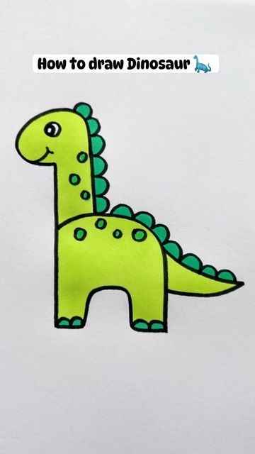 Simple and Easy Drawing Ideas on Instagram: "1000 easy drawing ideas link in bio Learn how to draw a simple and cute dinosaur with this easy method! Follow along as we guide you through each step, from sketching the basic shapes to adding adorable details. Perfect for beginners and kids, this tutorial will help you create an endearing dinosaur that’s sure to bring a smile to your face. Grab your drawing supplies and let's bring this charming dinosaur to life!" Easy Dinosaur Drawing Step By Step, How To Draw A Dinosaur Step By Step, Dinosaur Sketch Easy, How To Draw A Dinosaur, Simple Dinosaur Drawing, Cute Dinosaur Drawing, Easy Dinosaur Drawing, Face Grab, Easy Drawing Ideas